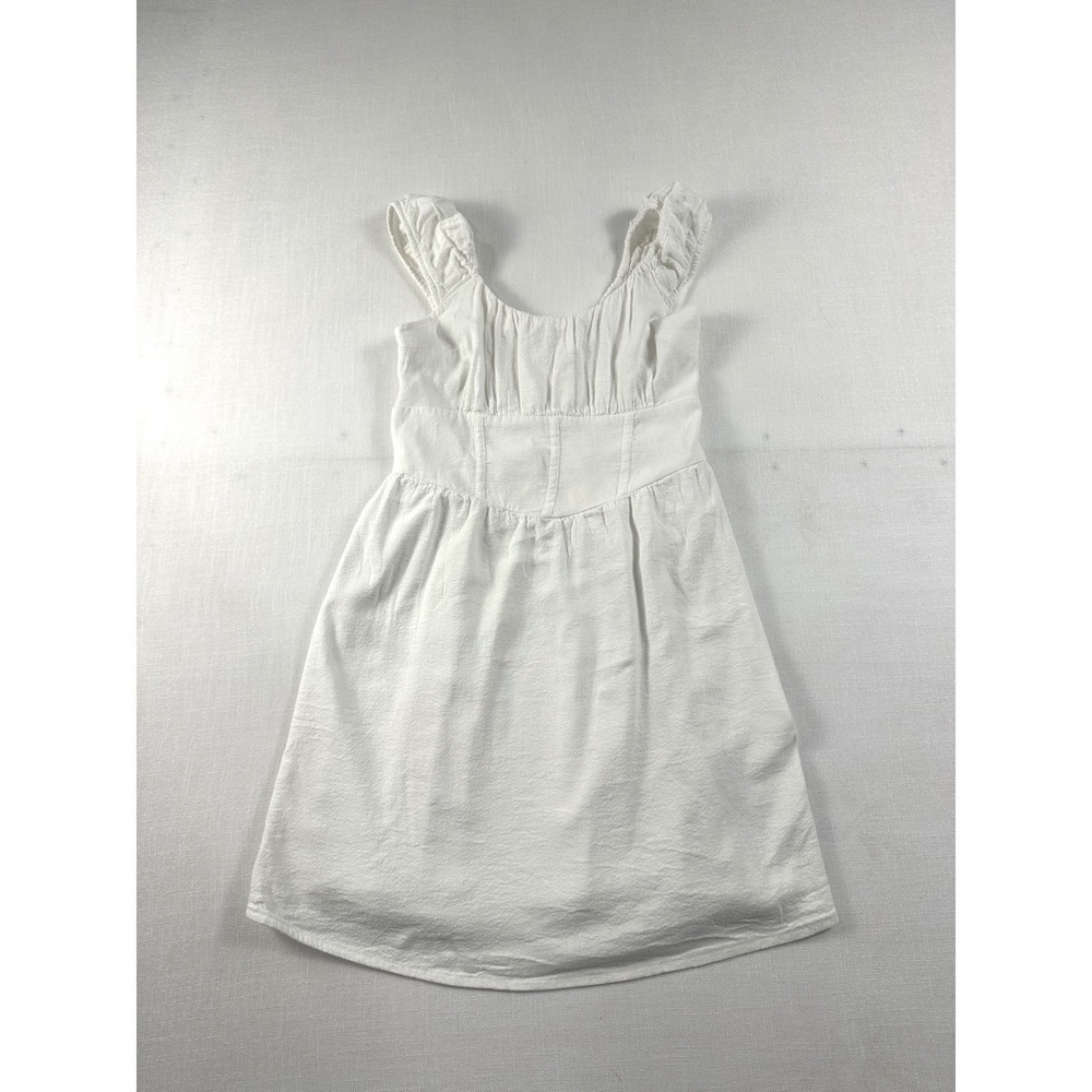 Hollister White Milkmaid Mini Dress Smocked Back Cotton Blend Size M 359D2777 - Picture 3 of 8